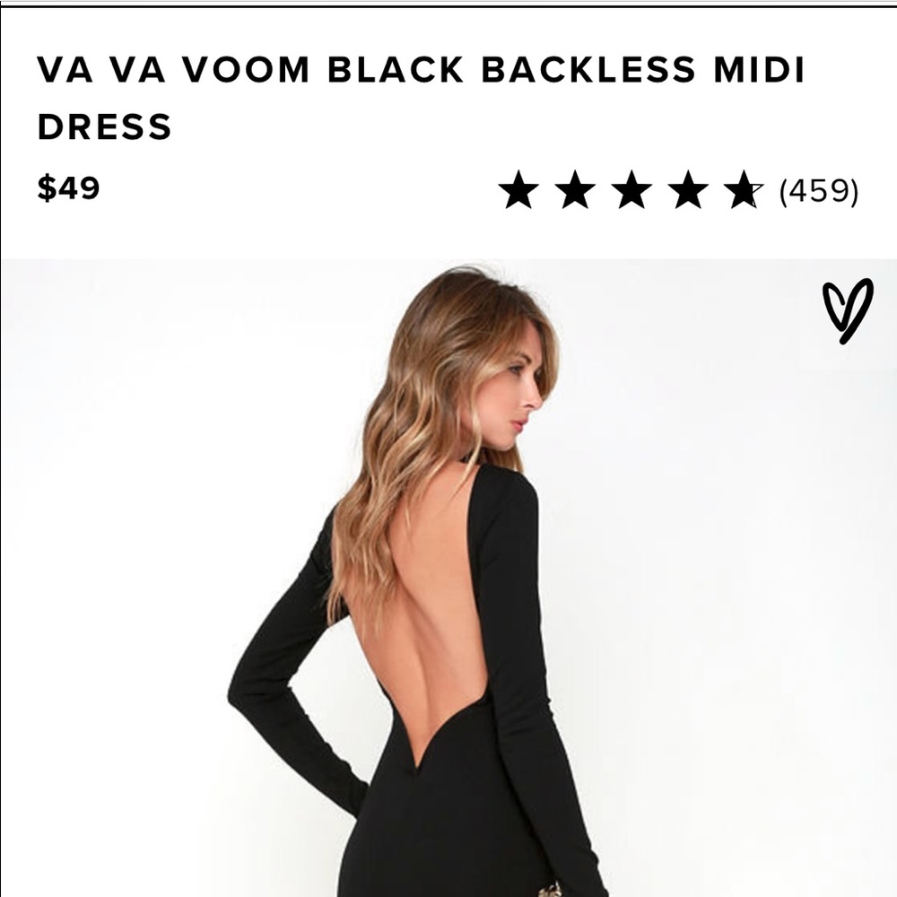 Black backless midi dress
